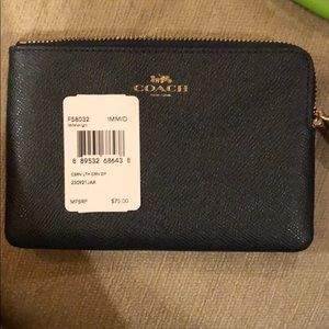 Coach navy pvc NWT wristlet